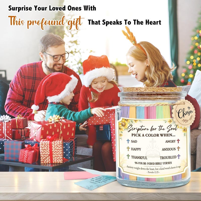 Veryhomy Inspirational Bible Verse Jar, Christian Religious Gifts For Women, Men, Read Me When Prayer Jar with Scriptures, Birthday Valentines Day Gifts for Her, Him, Mom, Dad, Galentines Friends - Image 5